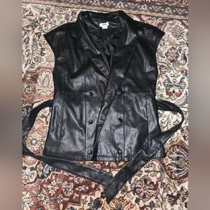 Jason Wu Faux Leather Shirt/Vest With Belt. Womens Small